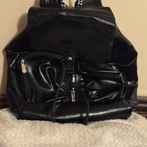 Paparazzi Black Leather Backpack